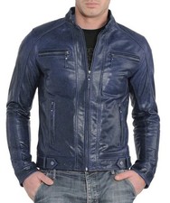 Giacca motociclista uomo blu - motociclista,