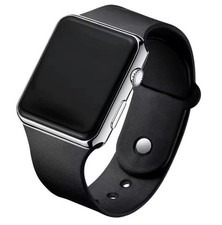 Orologio Digitale Led Nero Sportivo Quadrato Cinturino nero