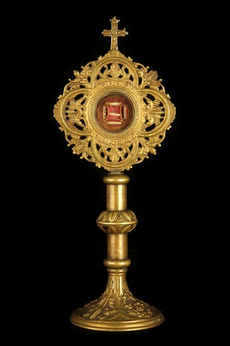 Antico ostensorio bronzo e - in,