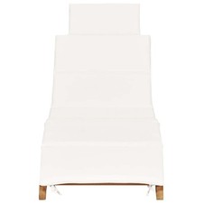 idaXL Lettino Prendisole Pieghevole con Cuscino Bianco Crema in Teak