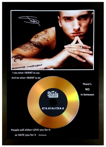Eminem signed photo with gold - signed,
