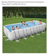 Bestway Power Steel Set Piscina Fuori Terra Rettangolare 5616R 640x274x132 Cm