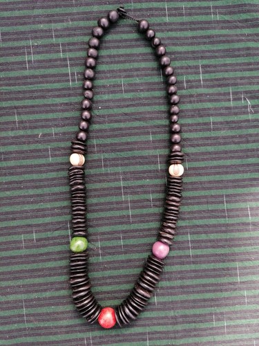 Collana semi cocco legno - collana, in