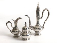 Servizio Caffè Thè orientalista 900 Italiano - Argento 800 Punzone Milano 071