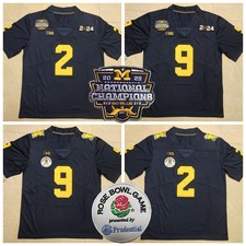 Maglia Michigan Wolverines giovane/adulto #2 Blake Corum #9 JJ McCarthy cucita personalizzata