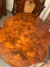 Tavola da pranzo in stile Barocco Veneziano marrone in regalo 4 sedie 