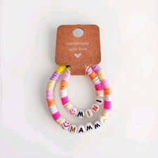 Braccialetti Coordinati Mamma e Figlia Handmade Silicone Perline Colorate Regalo