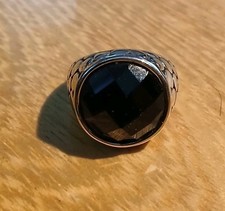 anello con grande pietra nera harley davidson nuovo