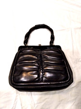 BORSA DONNA VINTAGE ANNI 50 RARA MADE IN ITALY PELLE E SERPENTE NERO