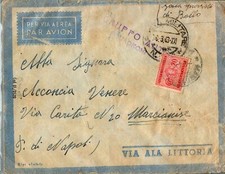 Storia Postale - 1943 - Regno V.E.III - 20 c su busta di posta aerea