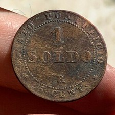 pci8757) STATO PONTIFICIO  PIO IX 1/2 SOLDO 1867 A.XXI