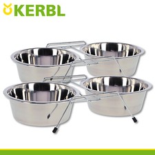 2x Supporto con Ciotola Doppia Fodera Acciaio Inox + Ogni 2 À 1800ml Cane Gatto