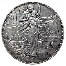 REGNO D'ITALIA 5 LIRE 1911 CINQUANTENARIO MONETA VITTORIO EMANUELE III