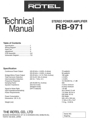 Manuale servizio per - manuale, rotel