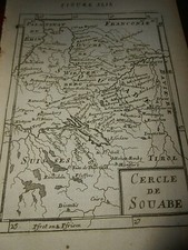 1683 MAZZA INCISIONE RAME GERMANIA CERCLE DE SOUABE SVEVIA CERCHIO SVEVO ULM
