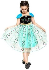 KIRALOVE - Costume anna frozen - bambina - colore verde - halloween - carnevale