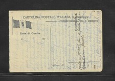 REGNO Cartolina postale italiana in franchigia zona di guerra