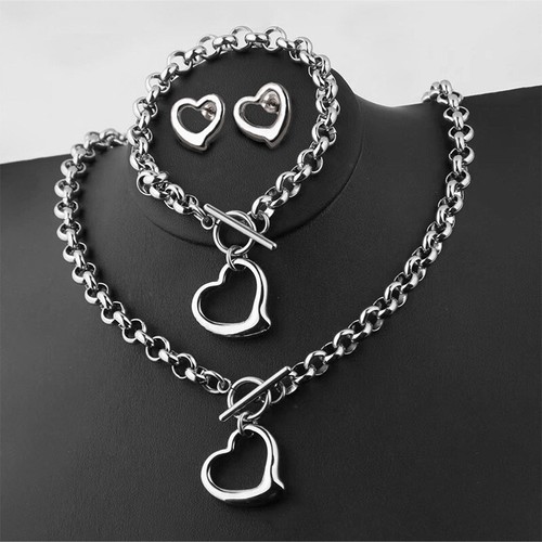 Set gioielli acciaio cuore - s.,