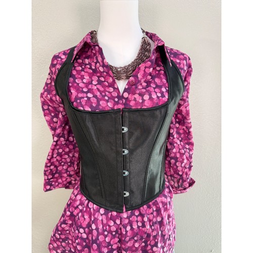 Top corsetto ecopelle nero y2k - top,