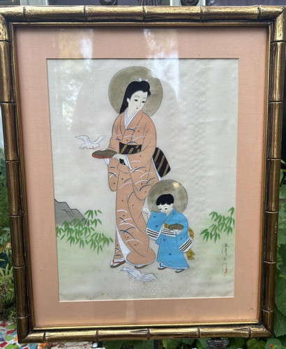 Quadro giapponese seta anni - quadro,