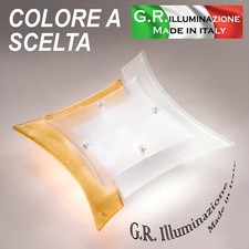 PLAFONIERA MODERNA A LED 1 L. Ø34 LAMPADA DA SOFFITTO VETRO SATINATO E ORO Duomo