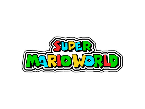 Adesivo logo super mario world - super,
