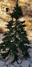 Albero di Natale pino verde base metallo sintetico artificiale altezza 180 cm