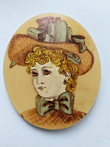 Broche ancienne portrait art - portrait,