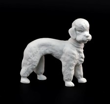 9942865 Porcellana Figura Wagner & Apel Barboncino Bianco Bisquit Cane H8cm