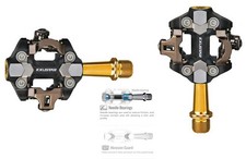 Pedali MTB Exustar PM 222 TI spd  gold in titanio