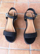 Scarpa donna sandalo Roccobarocco con tacco a zeppa, colore nero, taglia 37