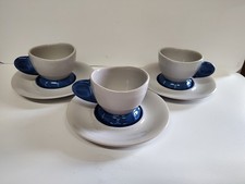 Bialetti set 3 tazzine caffè Blu nuove complete di piattino 