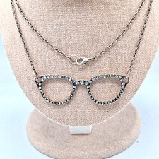 Silver Tone Rhinestone Retro