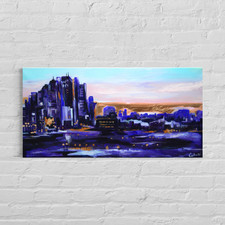 La città al tramonto quadri