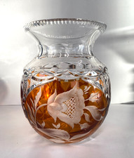 VASO CRISTALLO BOEMIA DECORO