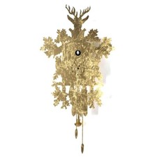 CUCU 373 foglia oro Orologio da parete con cucu' e pendolo Domeniconi