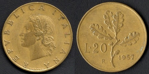 Italia lire 1957 gambo - lire,,