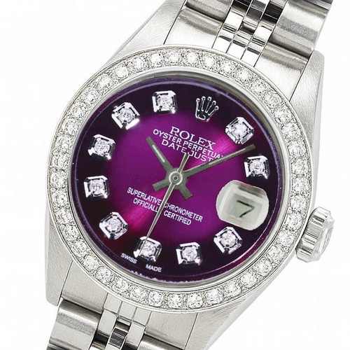 Rolex datejust acciaio viola - rolex,