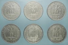 VITTORIO EMANUELE III SERIE DEI 6 PEZZI DA 2 LIRE IMPERO ACCIAIO MONETE