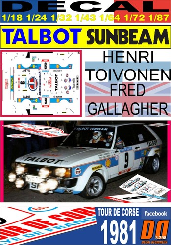 Decal talbot sunbeam lotus - talbot,