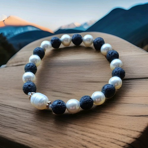 Bracciale pietra lavica e - lavica,