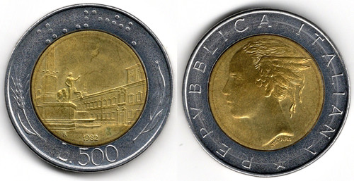 Italia 500 lire 1982 - 500, (testa