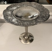 Composta alta 9" vintage Sheffield Silverplate - Albero della vita