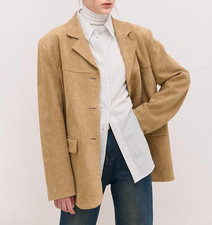 Giacca scamosciata oversize