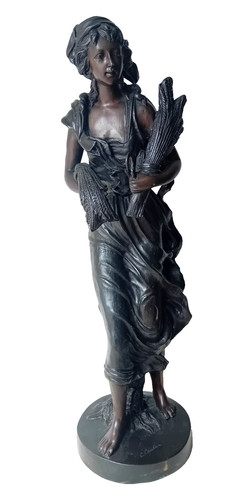Statua mietitrice metallo