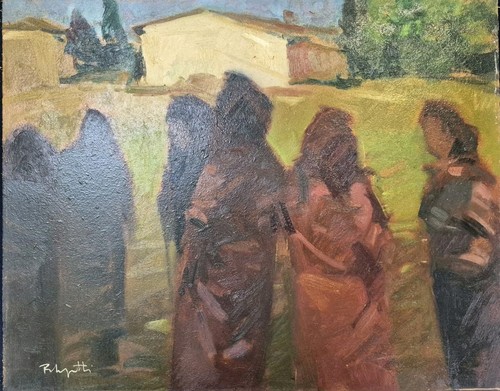 Dipinto olio tavola in - dipinto, su