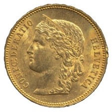 Moneta oro 20 franchi Helvetia
