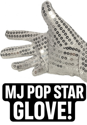 Silver sequin white - white, glove