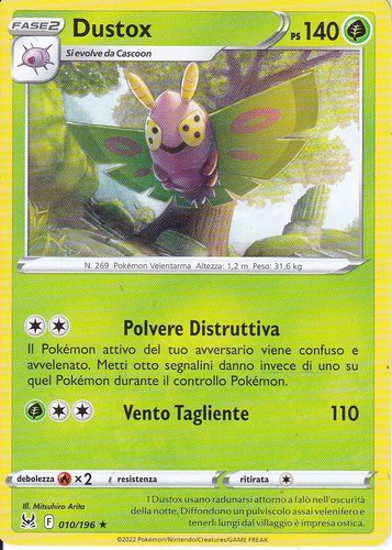 Carta pokemon dustox - carta,