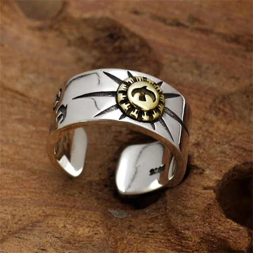 Anello sole colore argento